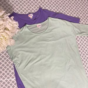 LuLaRoe Irma Bundle of 2 Tunics (xsmall & xxsmall) Hi Lo Stretchy